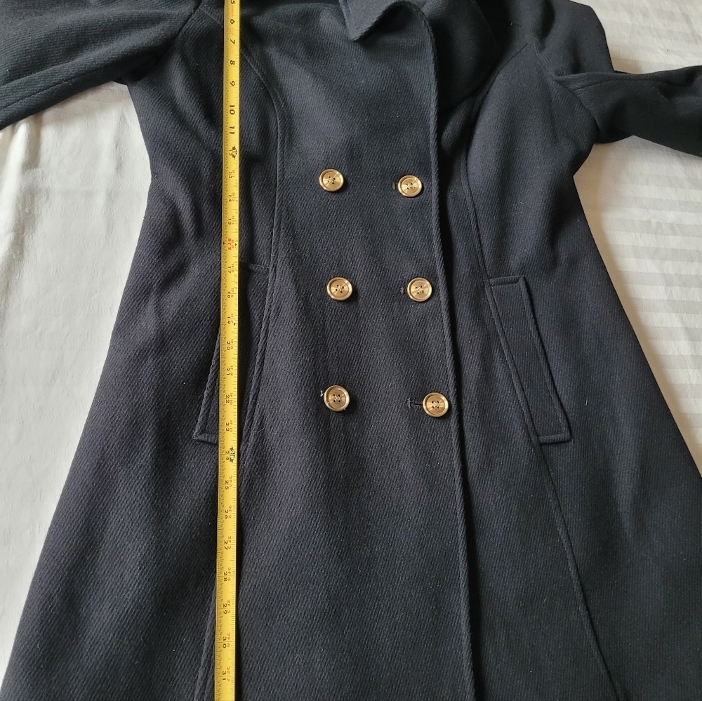 LIZ CLAIBORNE Elegant Black Double-Breasted Women's Coat - Picture 11 of 16